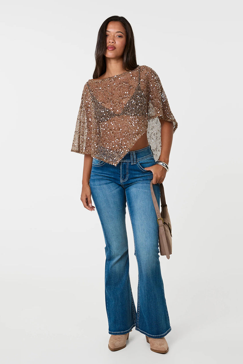 Sequin Knit Cape AW26166P039