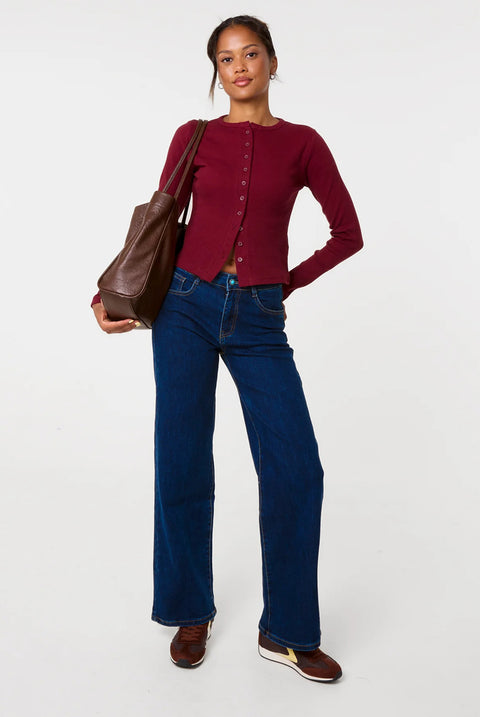Heart Pocket Straight Jeans by Pink Vanilla