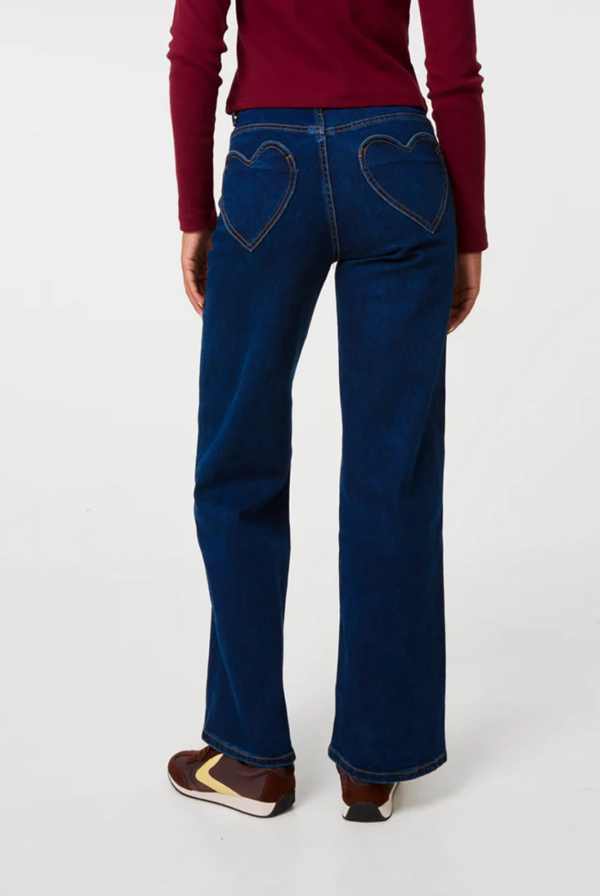 Heart Pocket Straight Jeans AW26192P322