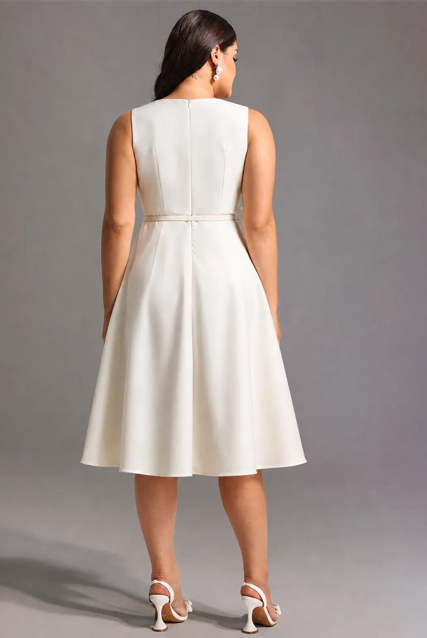 Fallon Elegant Tailored Sleeveless Bow Detailed Woven Maxi Dress D260401112