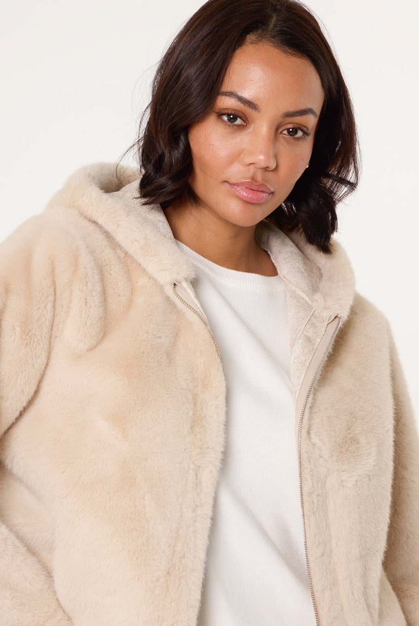 Faux Fur Hooded Jacket BV2513039
