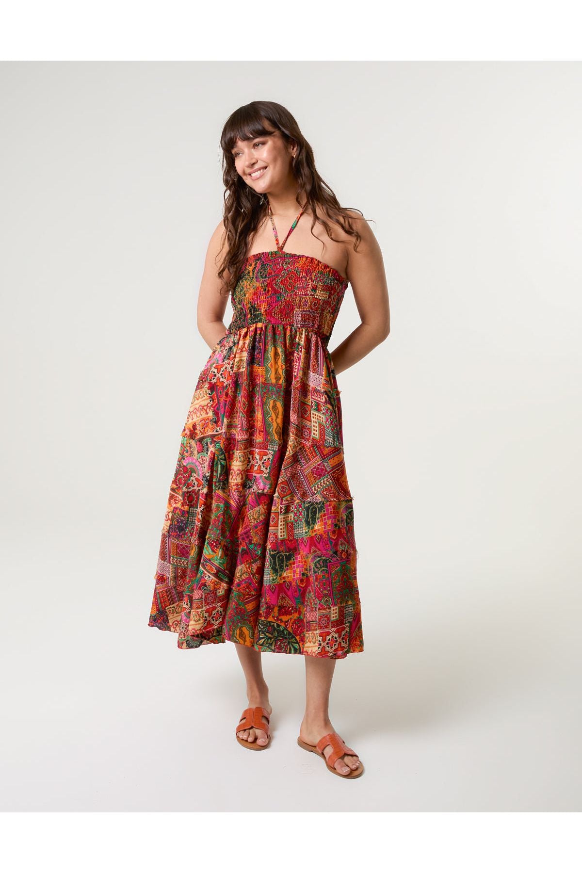 Tiered Halter Neck Dress BV257859011A