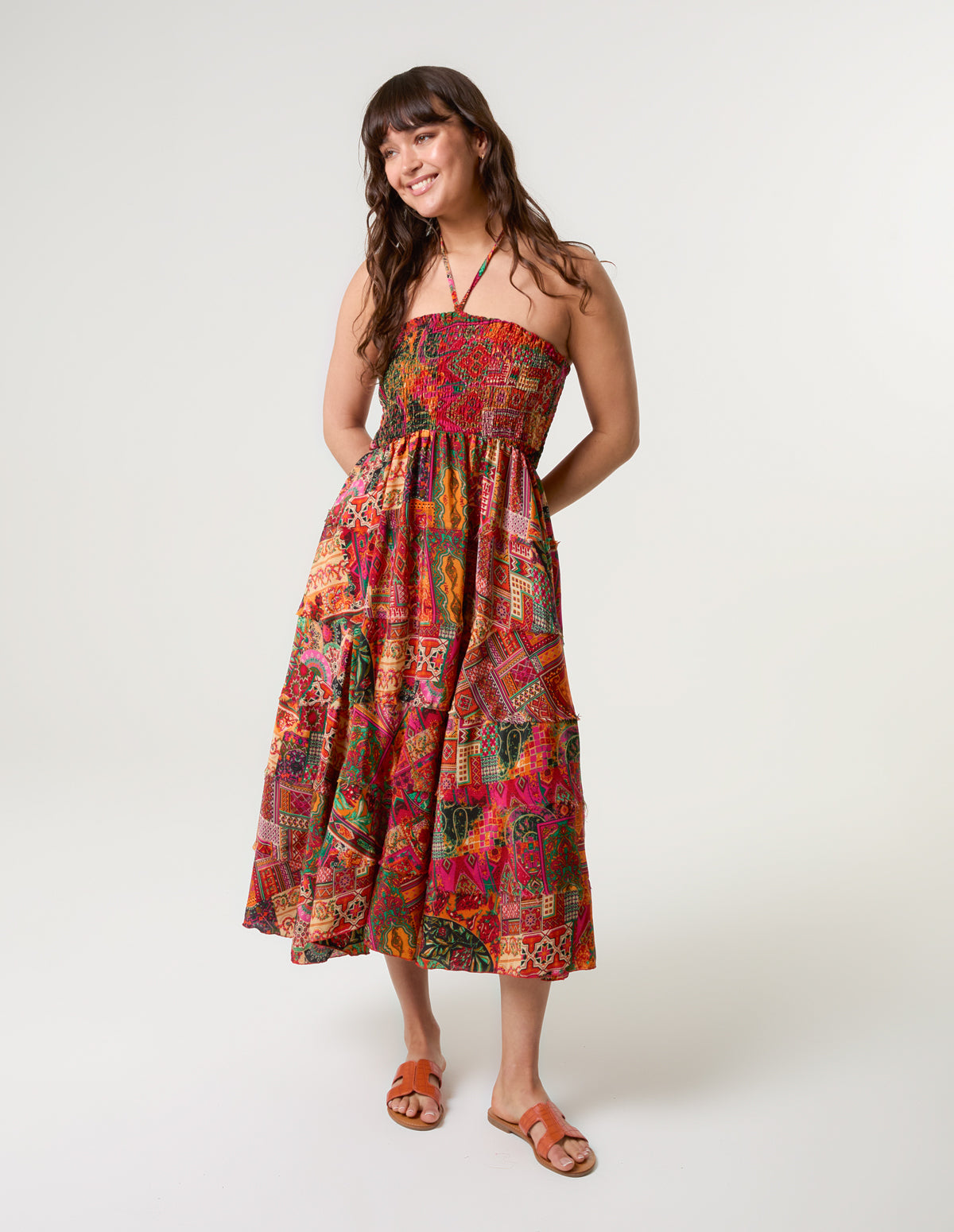 Tiered Halter Neck Dress BV257859011A