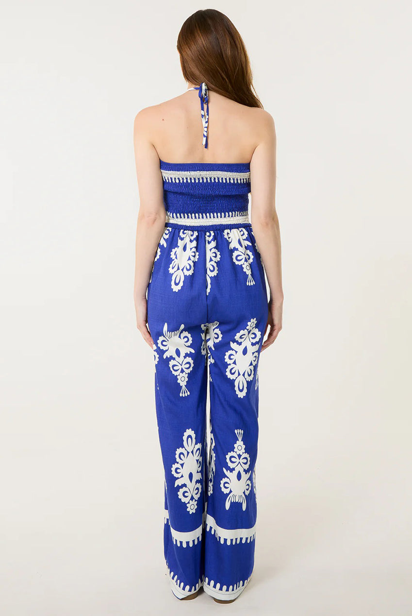 Halter Neck Shirred Waist Jumpsuit BV3461002