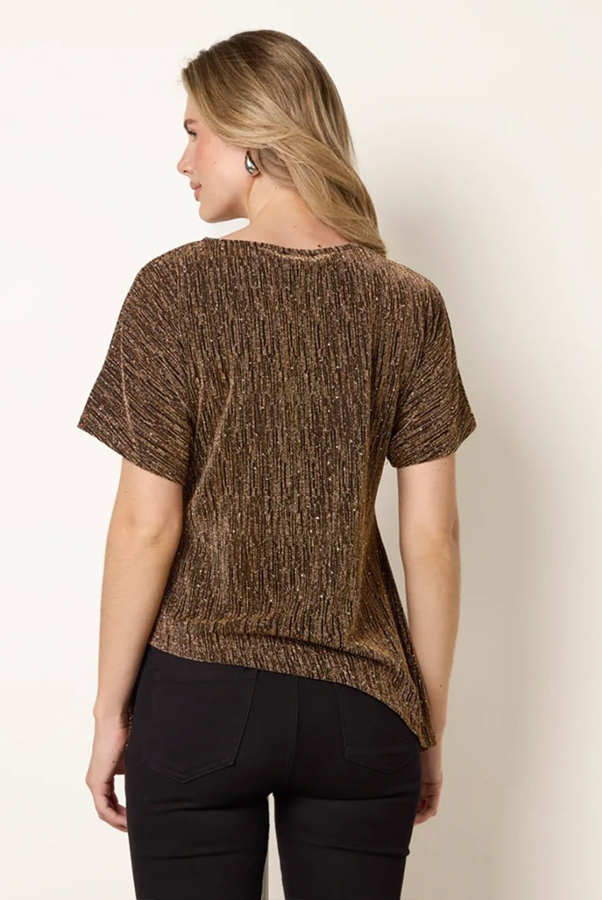 Side Tie Rhinestone Jacquard Top BV261420080
