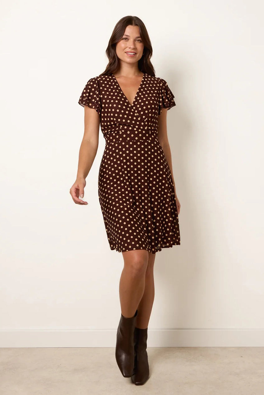 Spot Mesh Frill Sleeve Dress AW26015B030