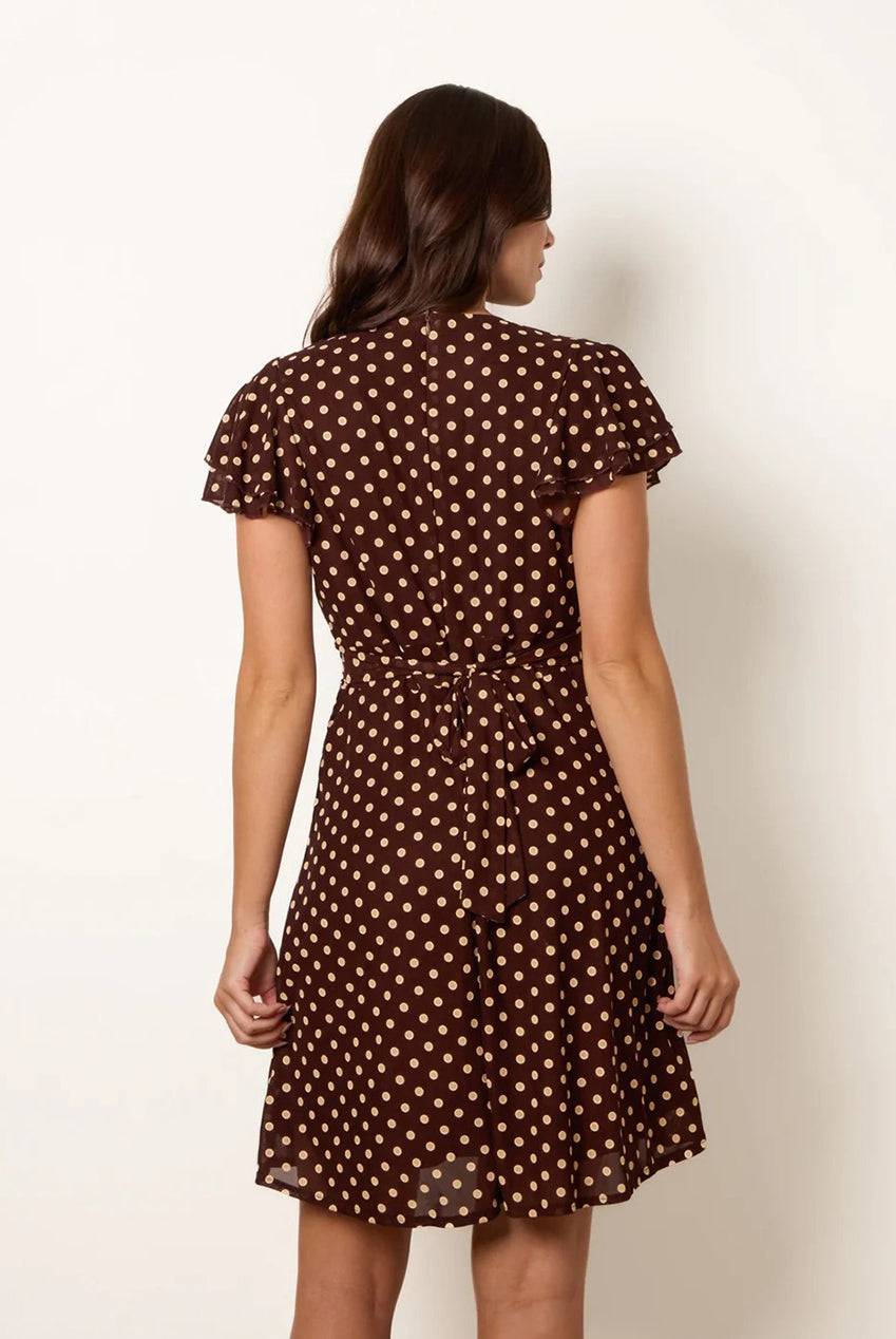 Spot Mesh Frill Sleeve Dress AW26015B030