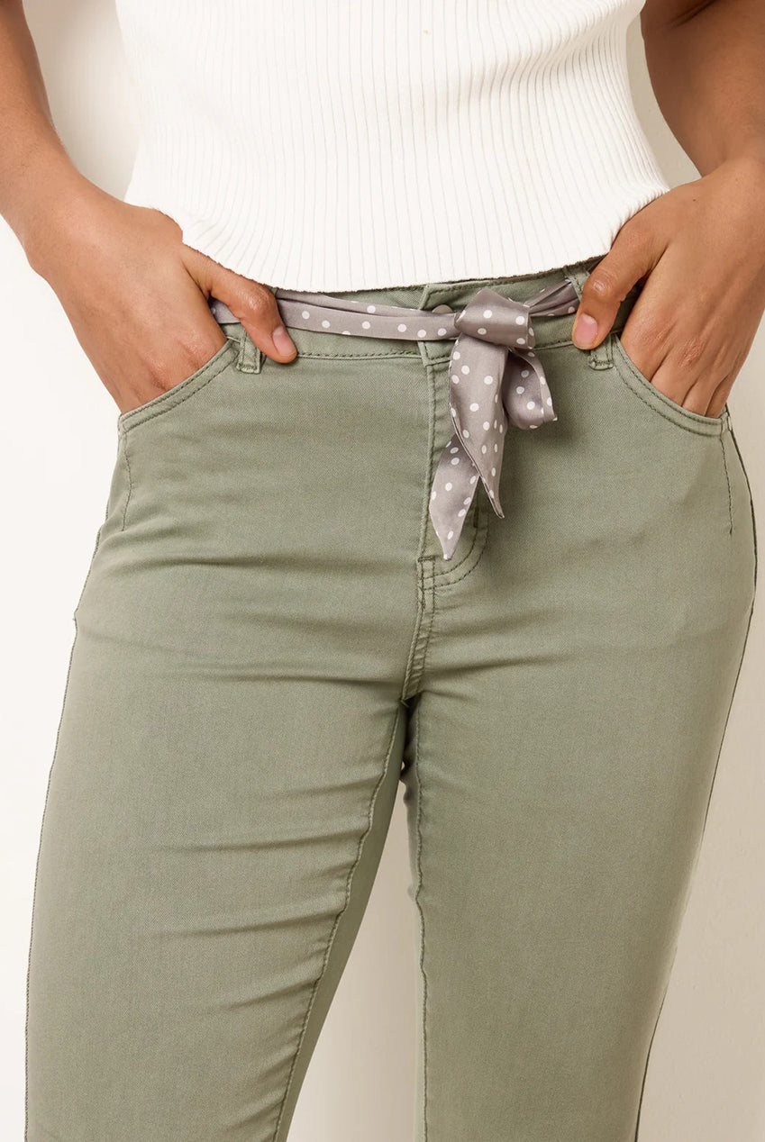 Slim Leg Stretch Denim Scarf Trousers BV269233064