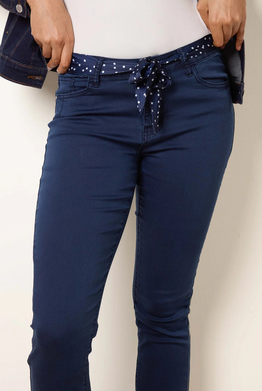 Slim Leg Stretch Denim Scarf Trousers BV269233008