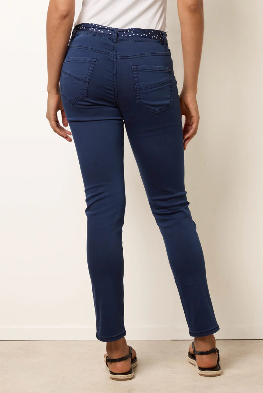 Slim Leg Stretch Denim Scarf Trousers BV269233008