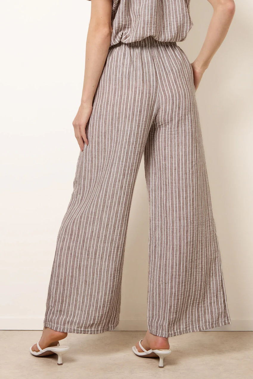 Tie Waist Stripe Wide Leg Trousers BV269242030A