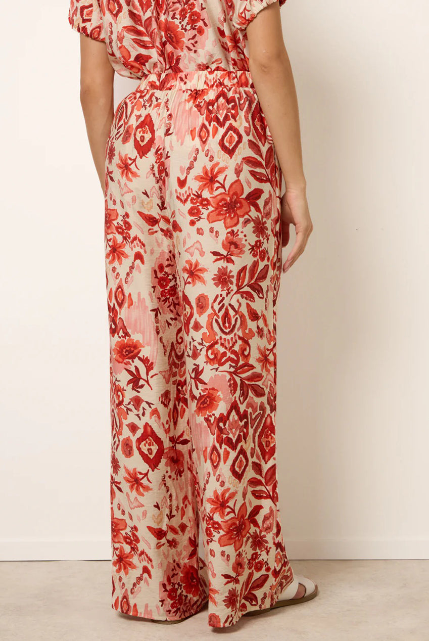 Watercolour Floral Printed Wide Leg Trousers BV269243077