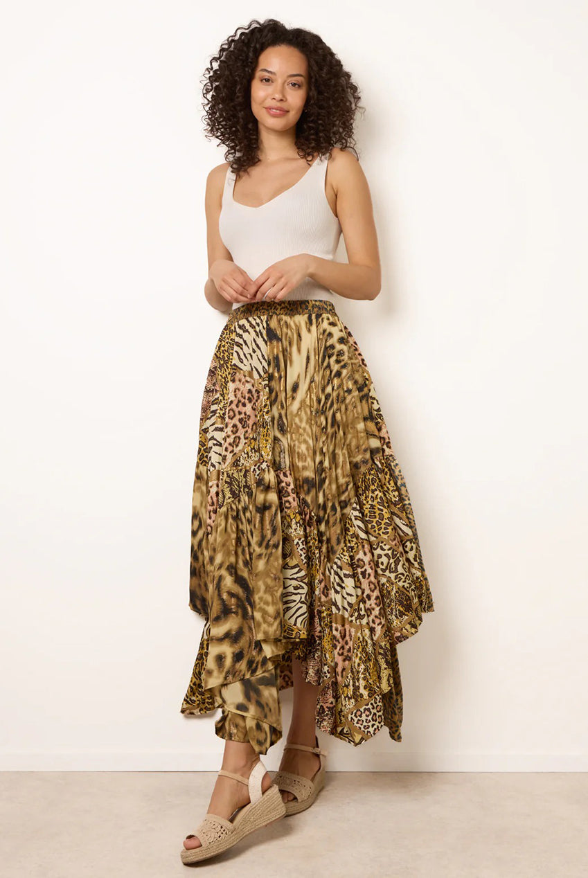 Animal Asymmetric Midi Skirt BV269273058