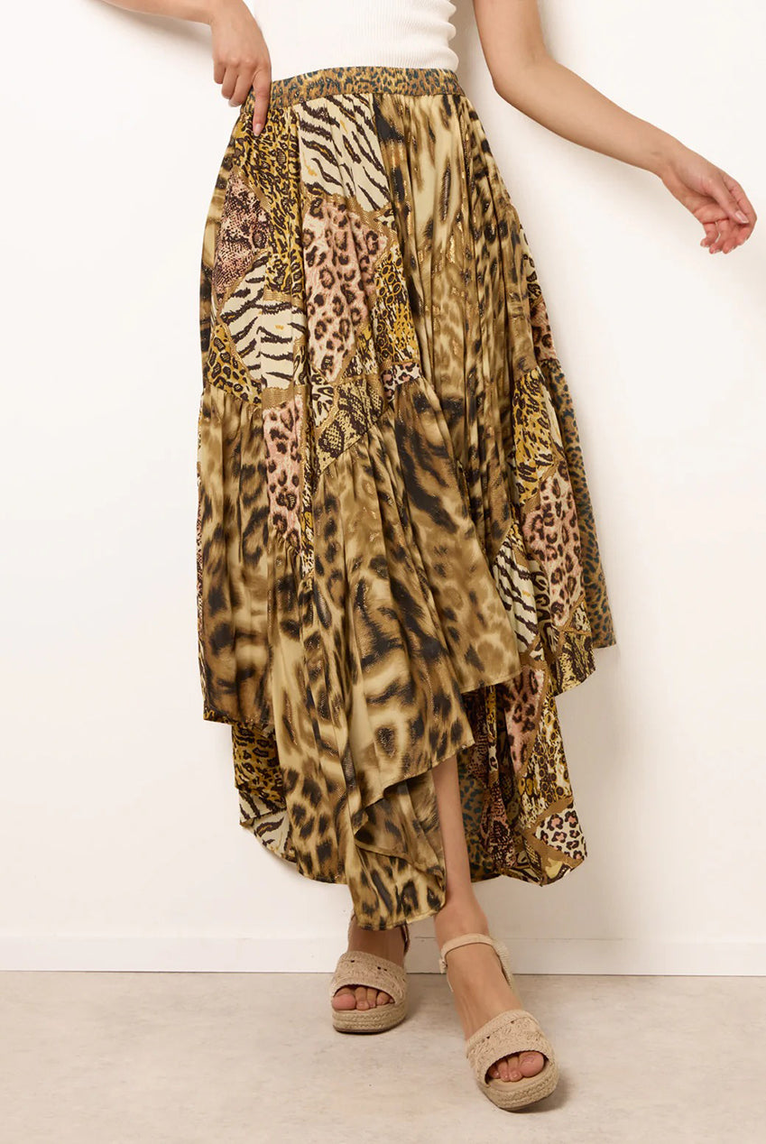 Animal Asymmetric Midi Skirt BV269273058