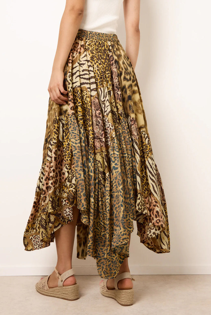 Animal Asymmetric Midi Skirt BV269273058