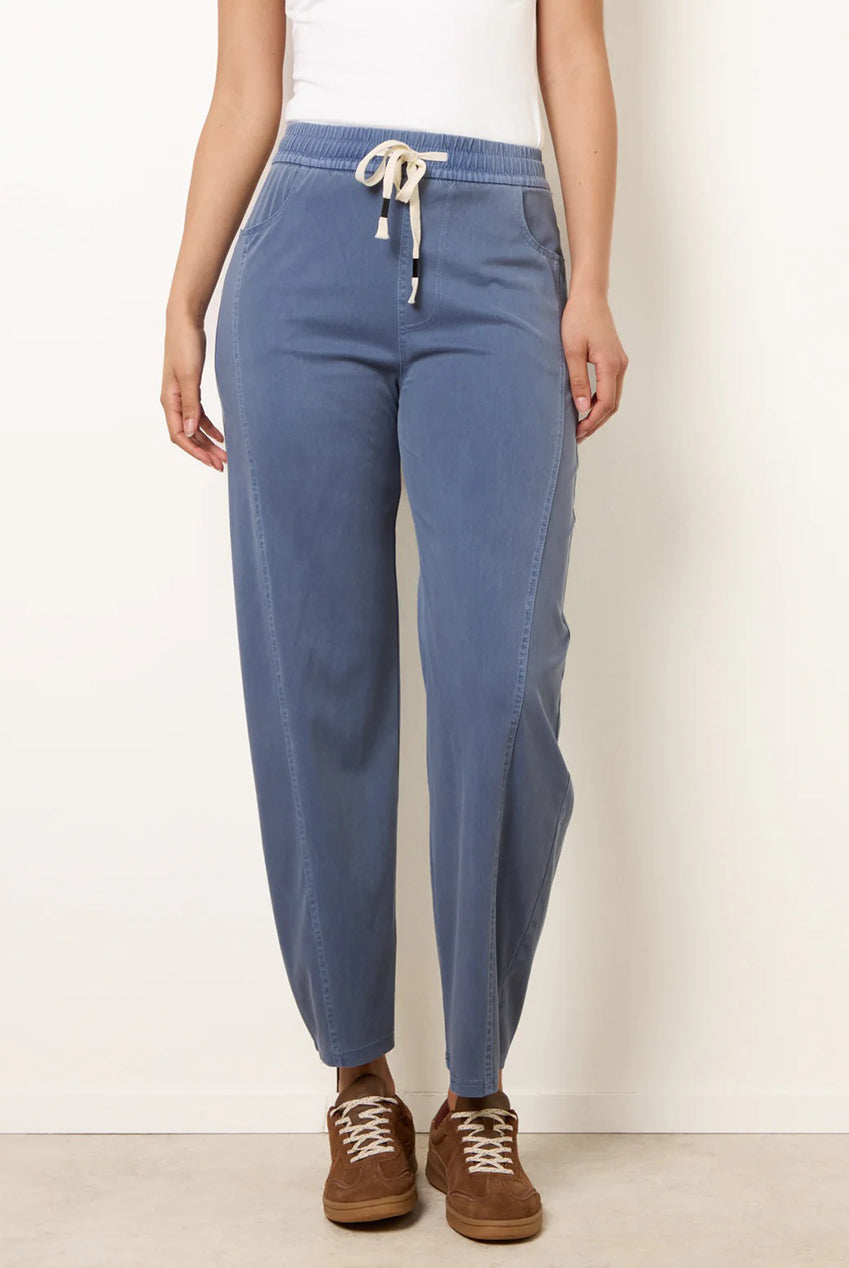 Elasticated Waistband Front Tie Stretch Trousers BV269287262