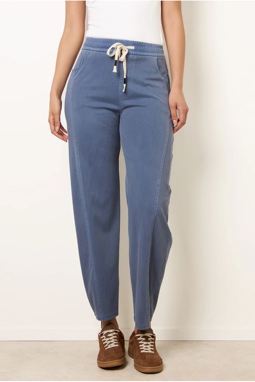 Elasticated Waistband Front Tie Stretch Trousers BV269287262