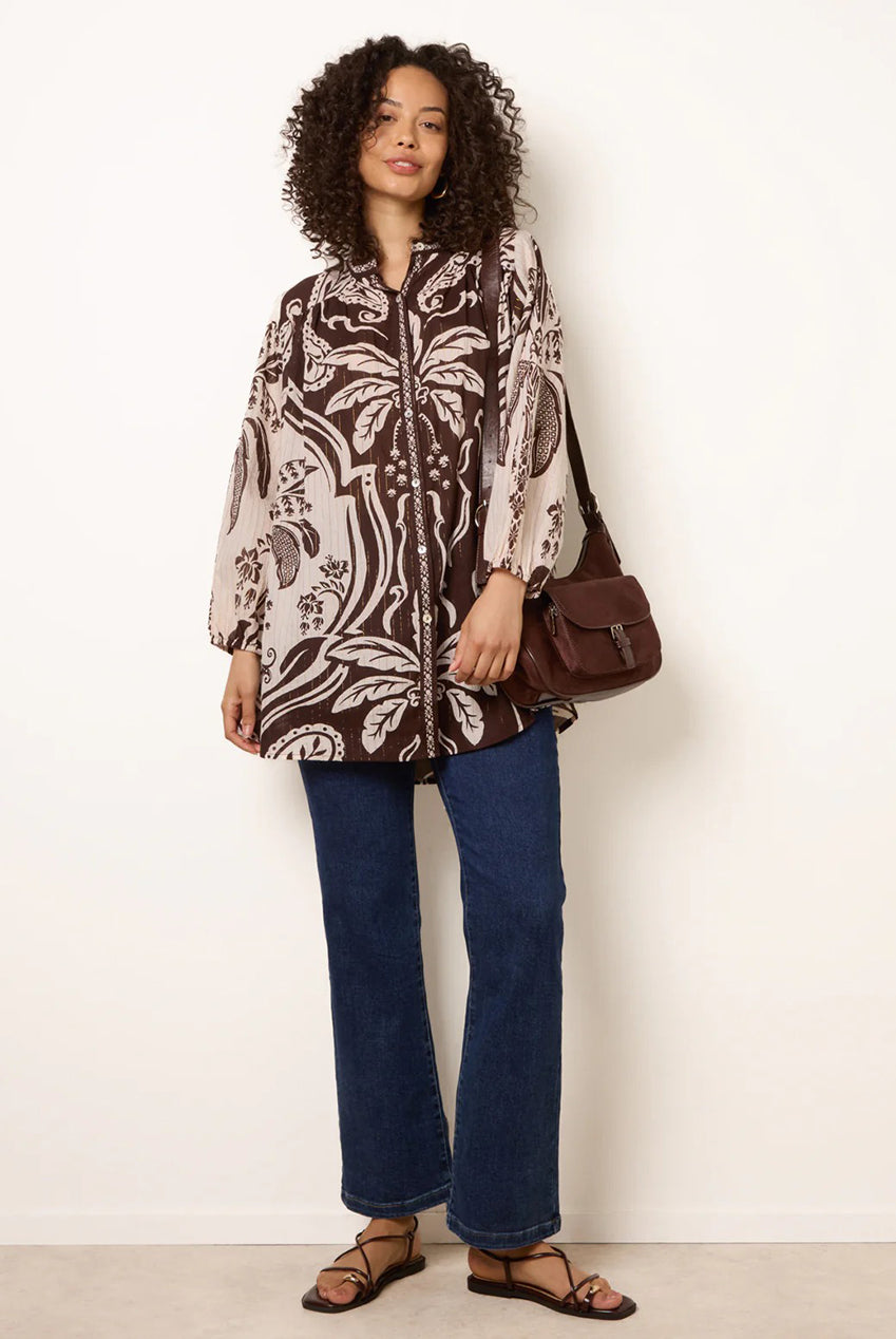 Tropical Metallic Oversized Shirt BV269400030