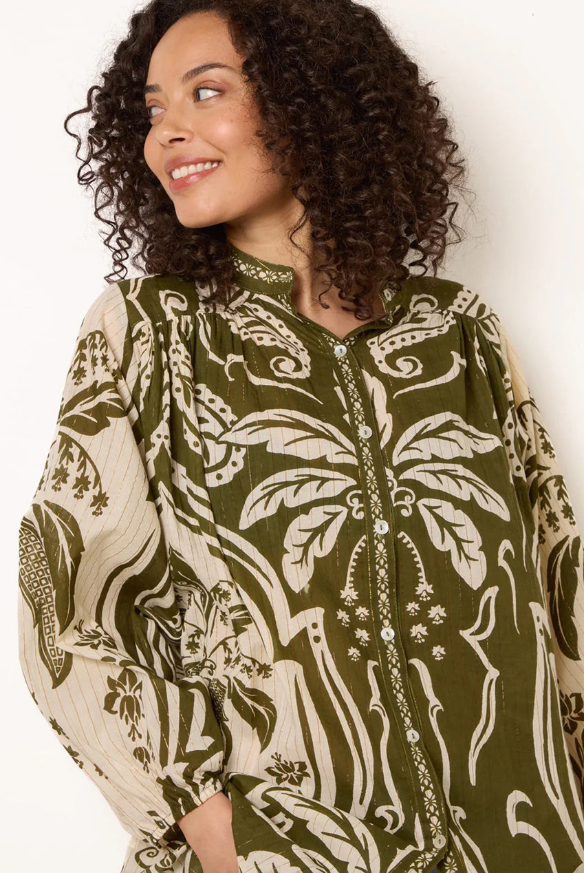Tropical Metallic Oversized Shirt BV269400056