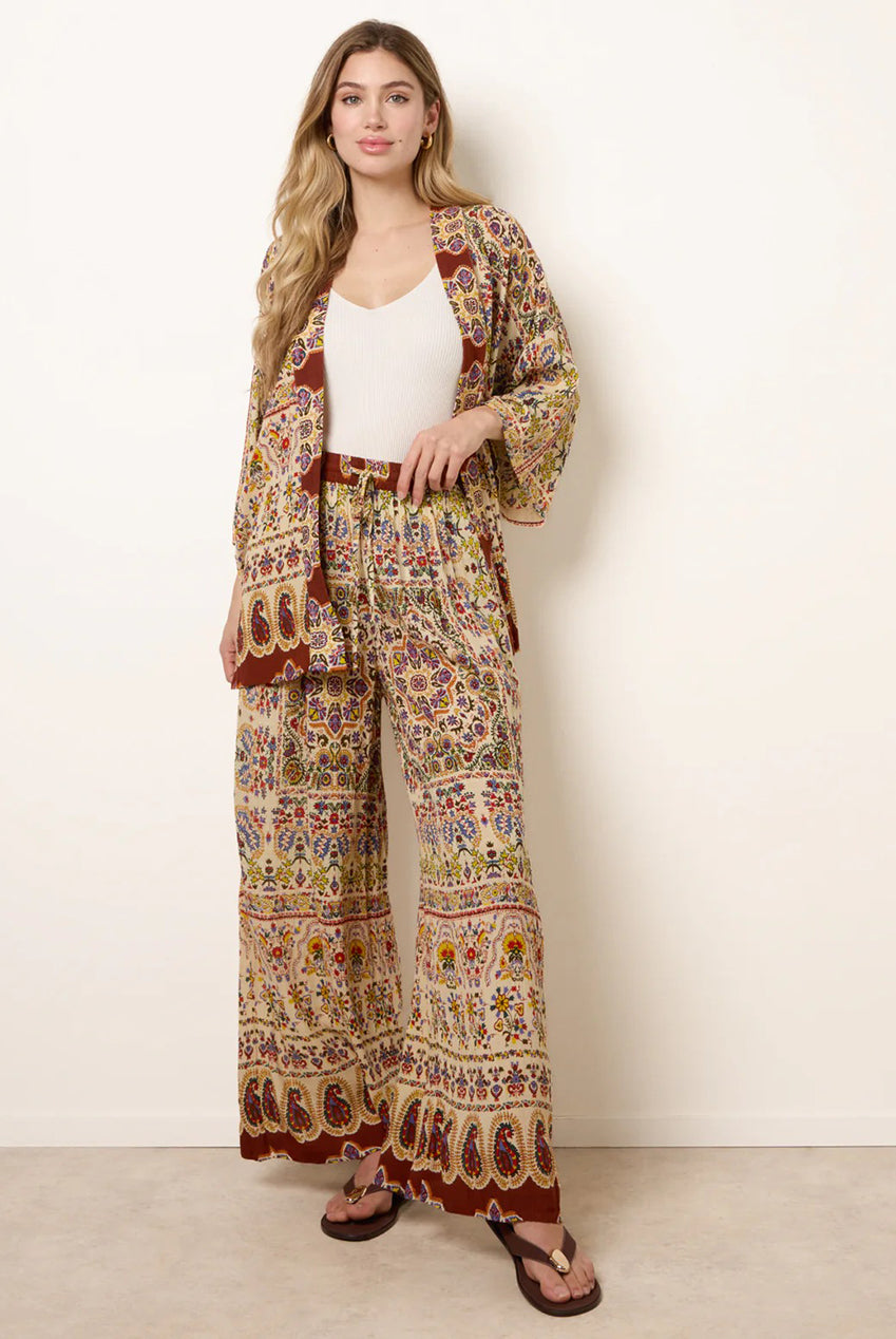 Paisley Print Kimono With Embellishment BV269417063
