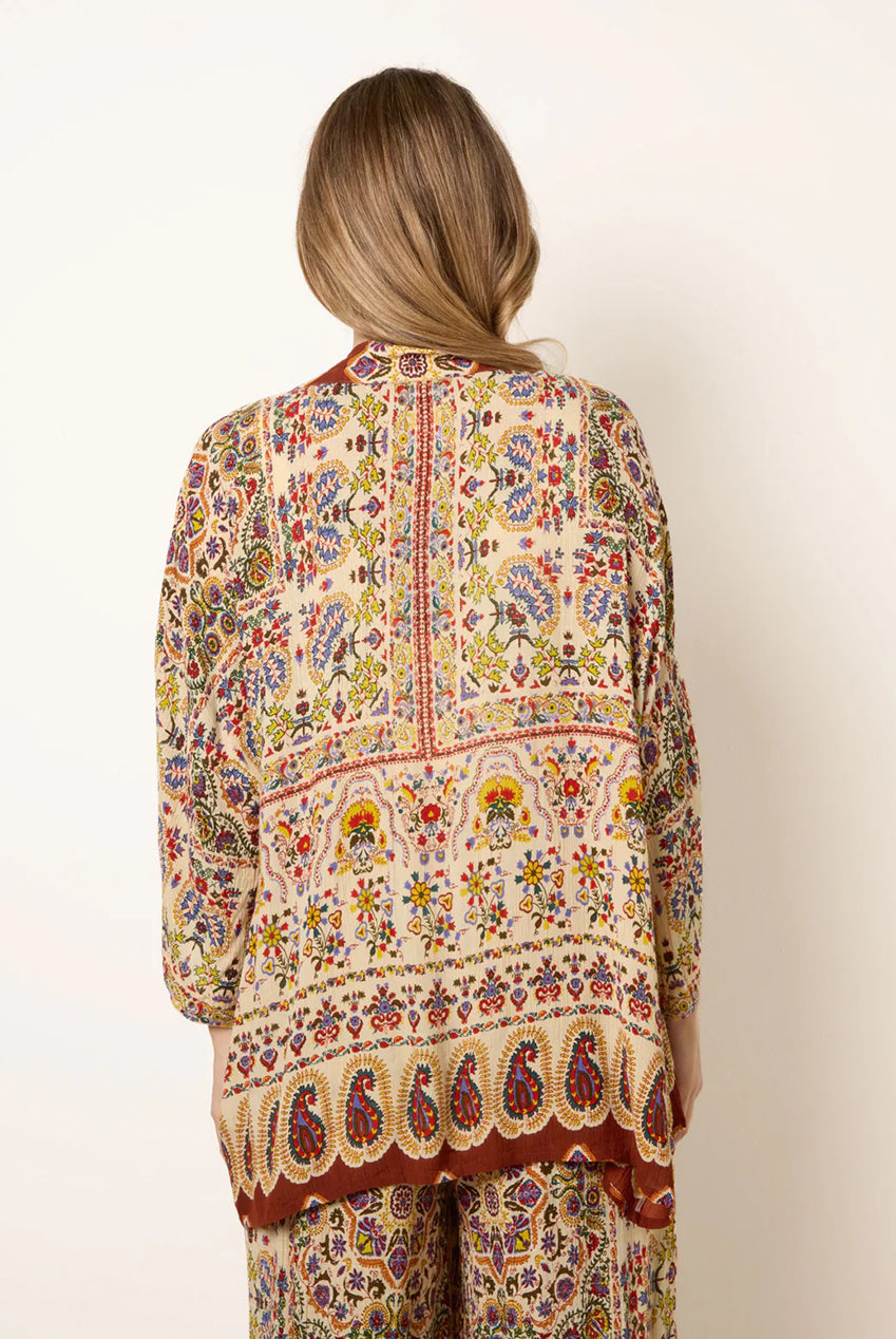 Paisley Print Kimono With Embellishment BV269417063
