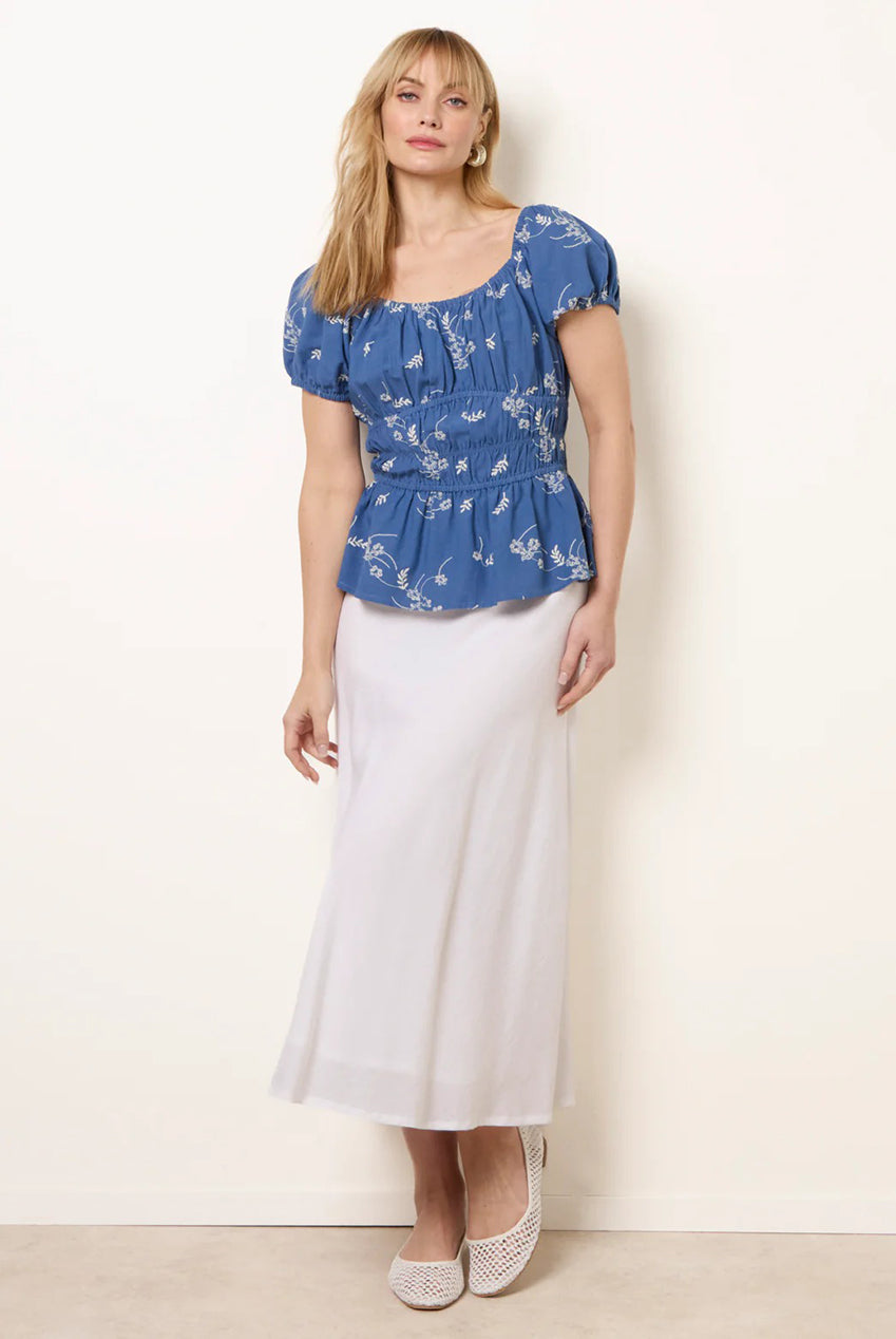Embroidery Peplum Blouse BV269418018