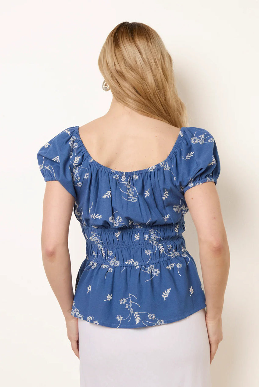 Embroidery Peplum Blouse BV269418018