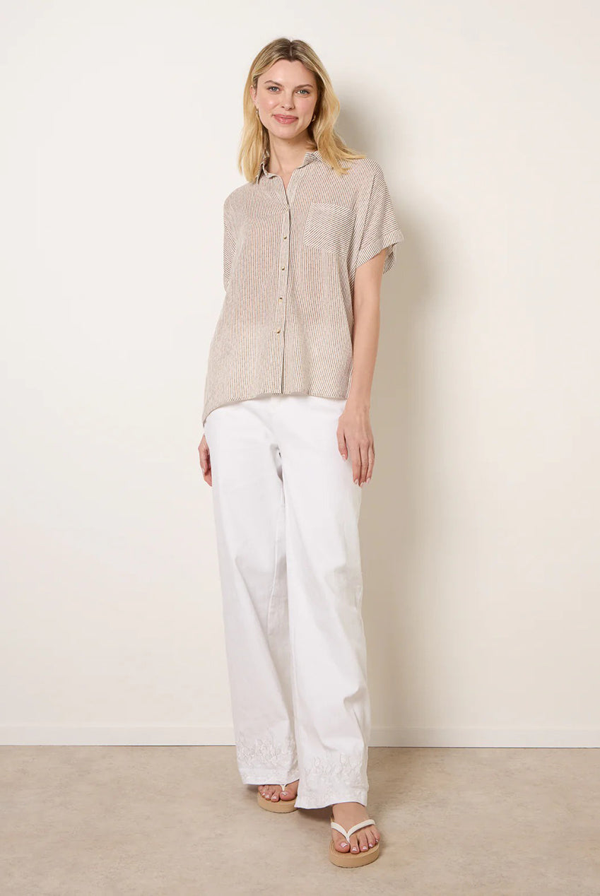 Stripe Button Front Shirt BV269427052