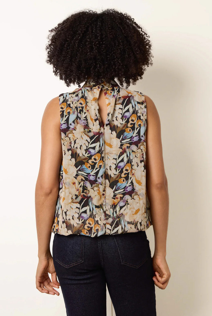 Sleeveless Watercolour Puff Hem Blouse BV269438003