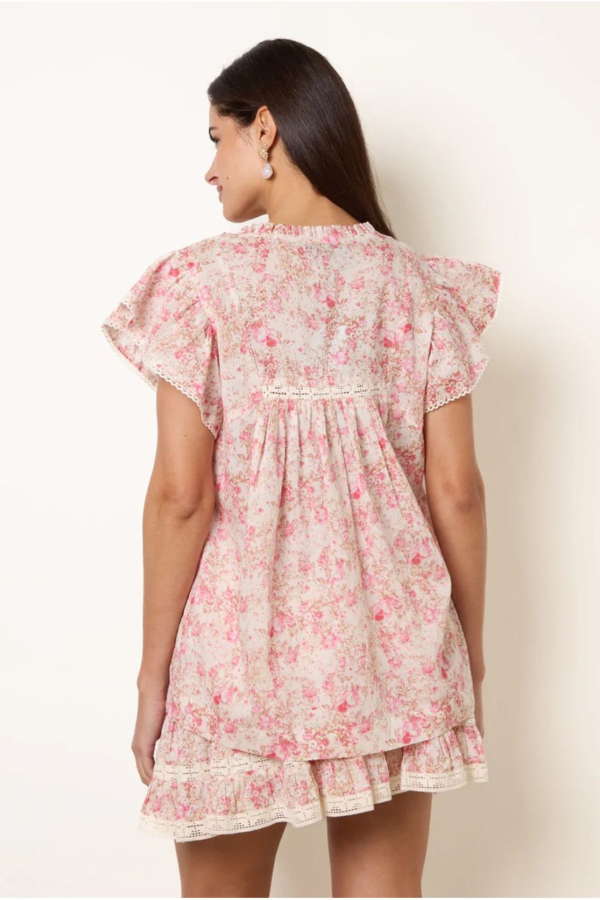 Ditsy Floral Cotton Ruffle Sleeve Top BV269445020