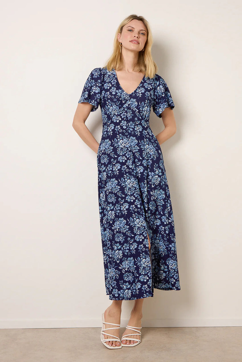 Floral Button Through Midi Dress BV269833002