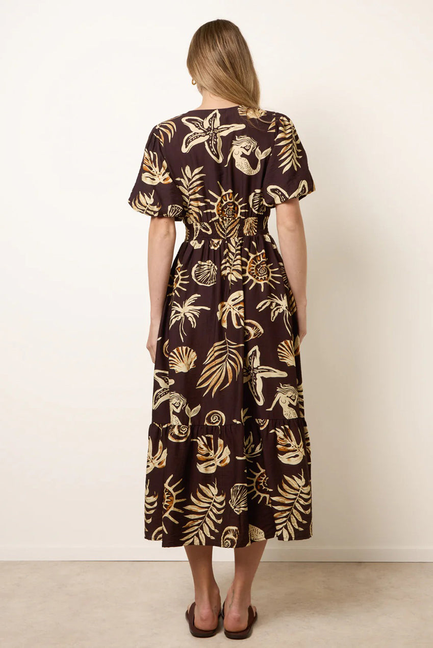 Tropical Button Through Midi Dress BV269843030