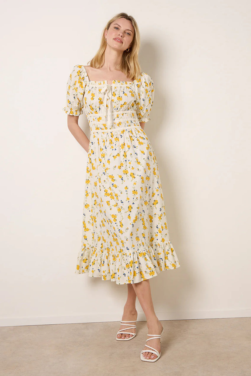 Ditsy Floral Poplin Milkmaid Midi Dress BV269877178