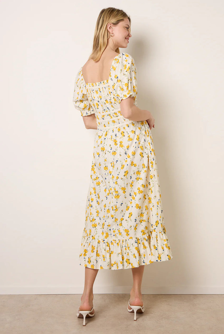 Ditsy Floral Poplin Milkmaid Midi Dress BV269877178