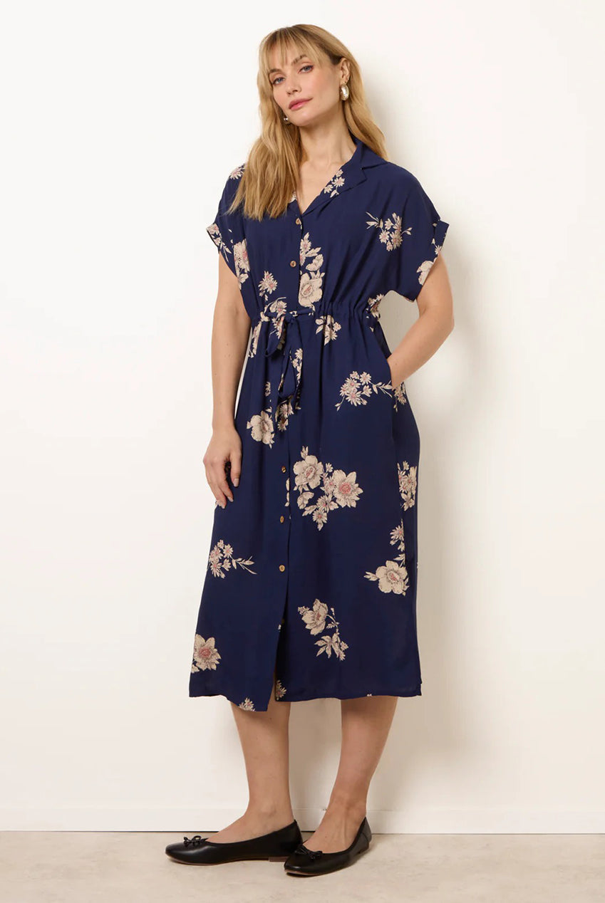 Drawstring Midi Shirt Dress BV269897008