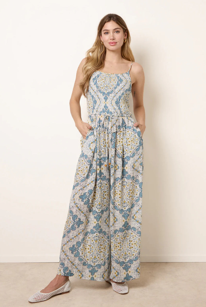 Shirred Drawstring Jumpsuit BV269904069