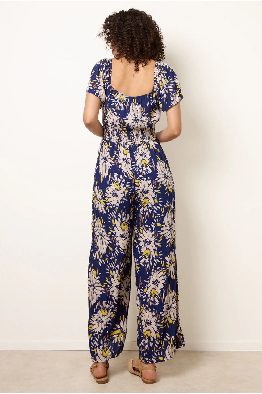 Shirred Waist Wide Leg Jumpsuit BV269935178