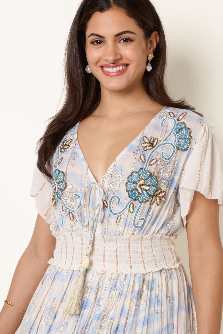 Embellished Metallic Mini Dress BV269936002