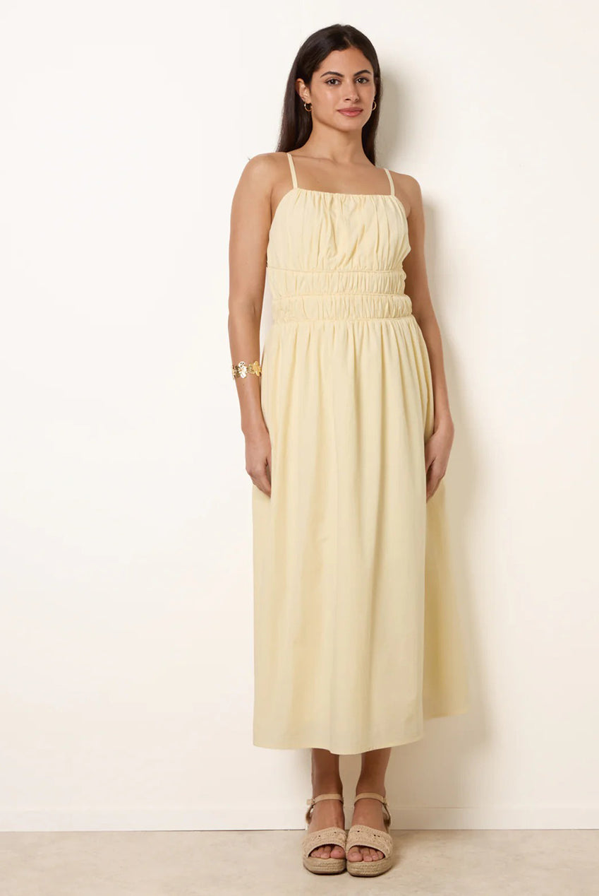 Ruched Binding Strappy Midi Dress BV269986026