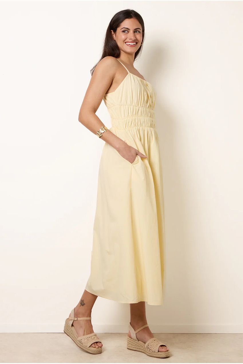 Ruched Binding Strappy Midi Dress BV269986026