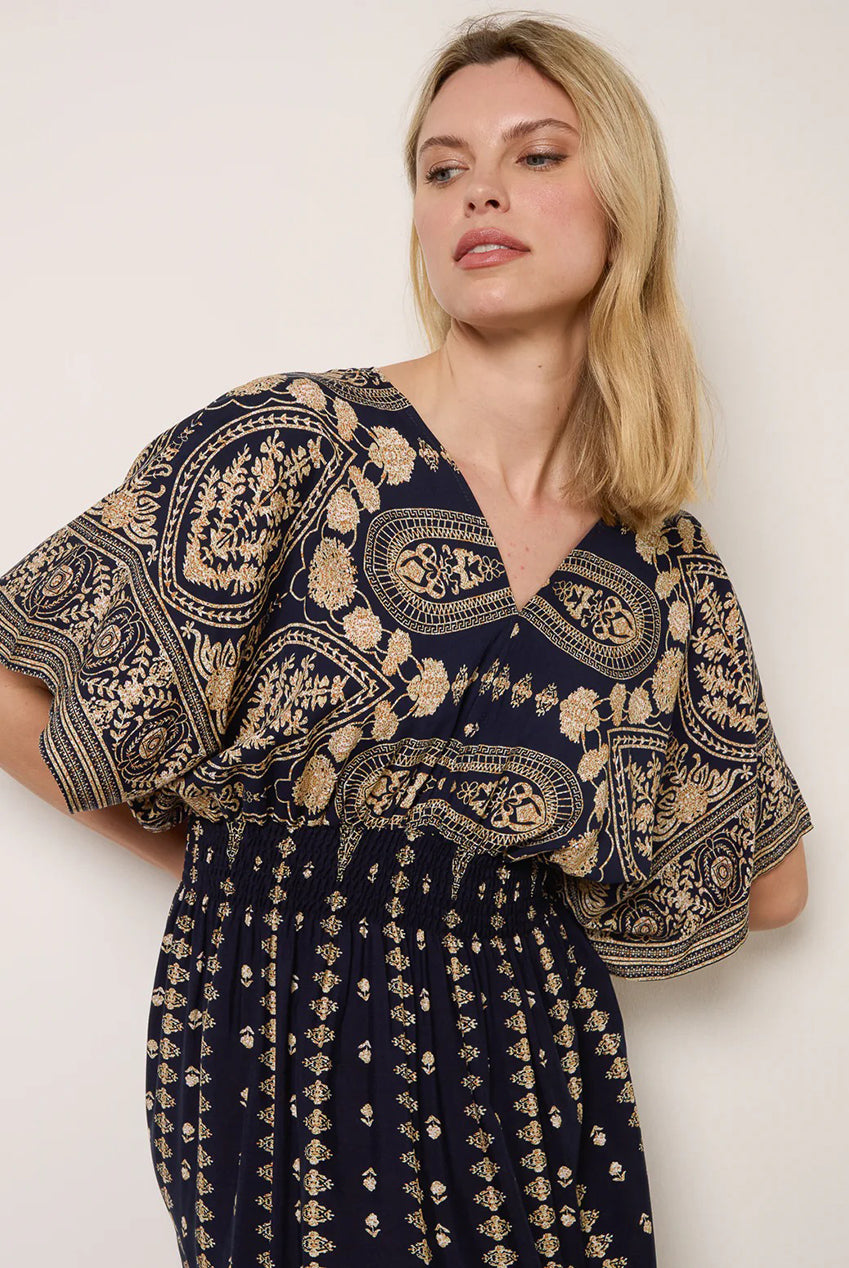 Floral Border Design Dress BV3845008