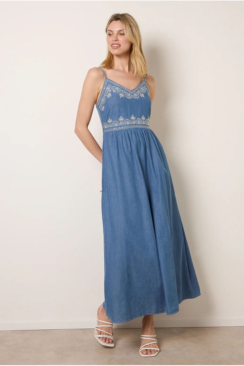 Floral Embroidery Adjustable Strap Maxi Dress BV3882018