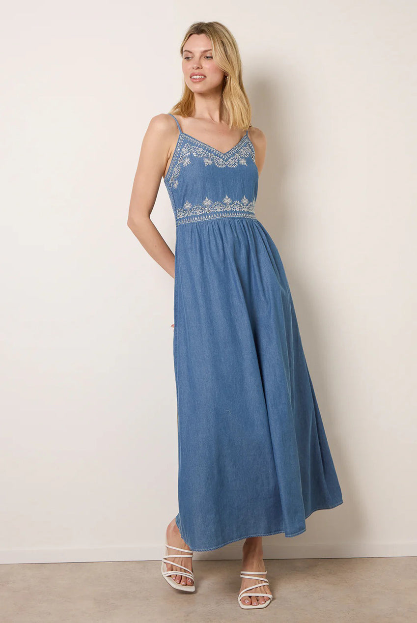 Floral Embroidery Adjustable Strap Maxi Dress BV3882018