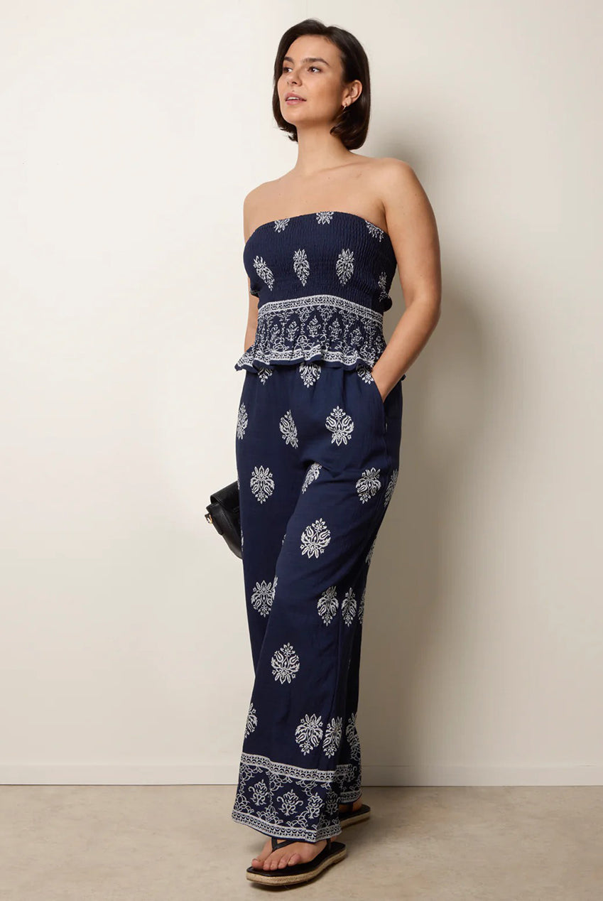 Smocked Top & Wide-Leg Trouser Set BV3901008