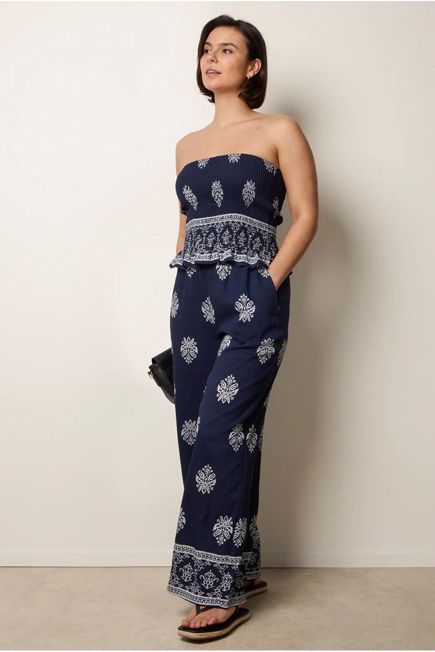 Smocked Top & Wide-Leg Trouser Set BV3901008