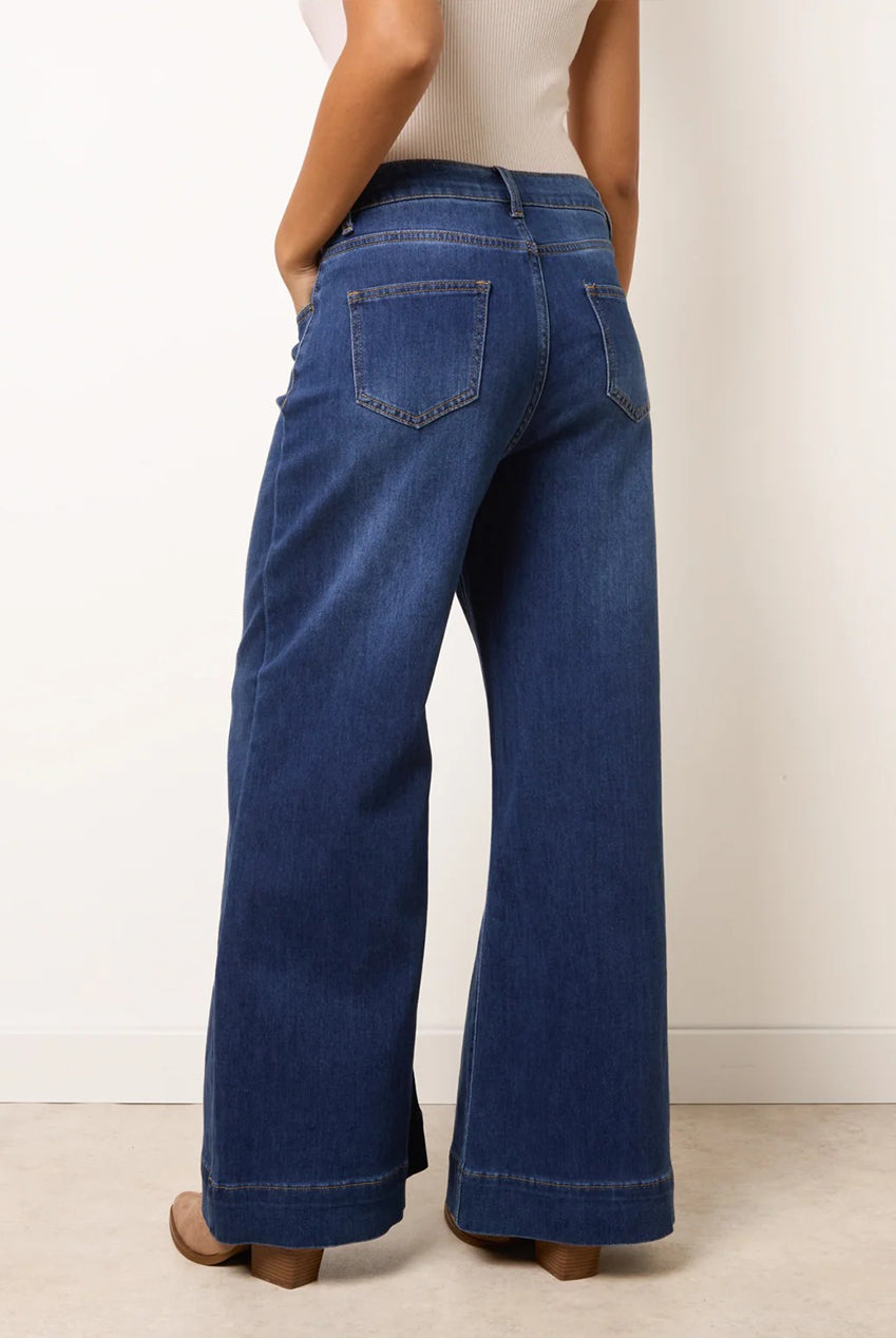 High Waisted Wide Leg Turn Up Jeans BV4087018