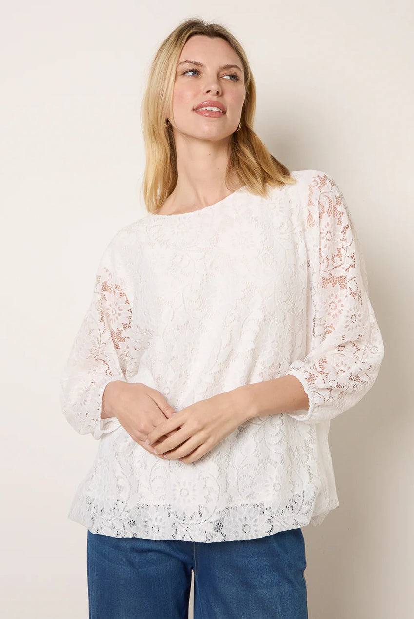 Lace Puffball Batwing Top BV6049IT014