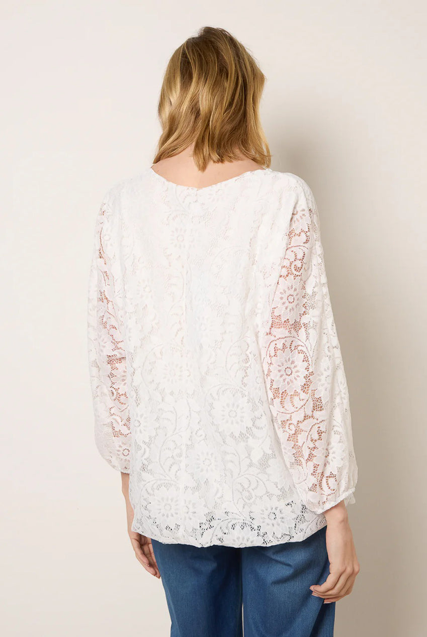 Lace Puffball Batwing Top BV6049IT014