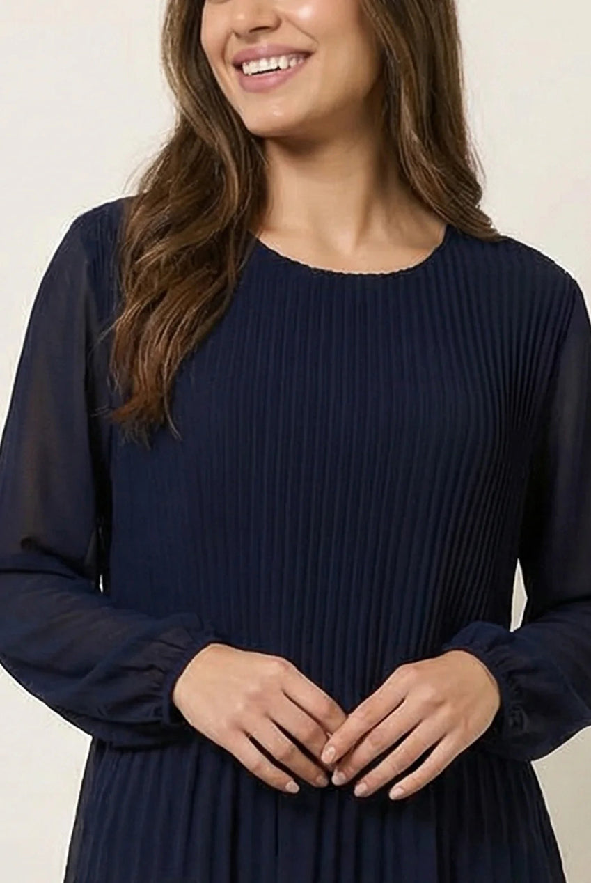 Long Sleeve Pleated Top BV5946IT008