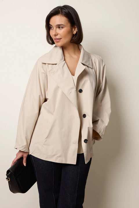 Oversized Short Length Trench Coat by Blue Vanilla